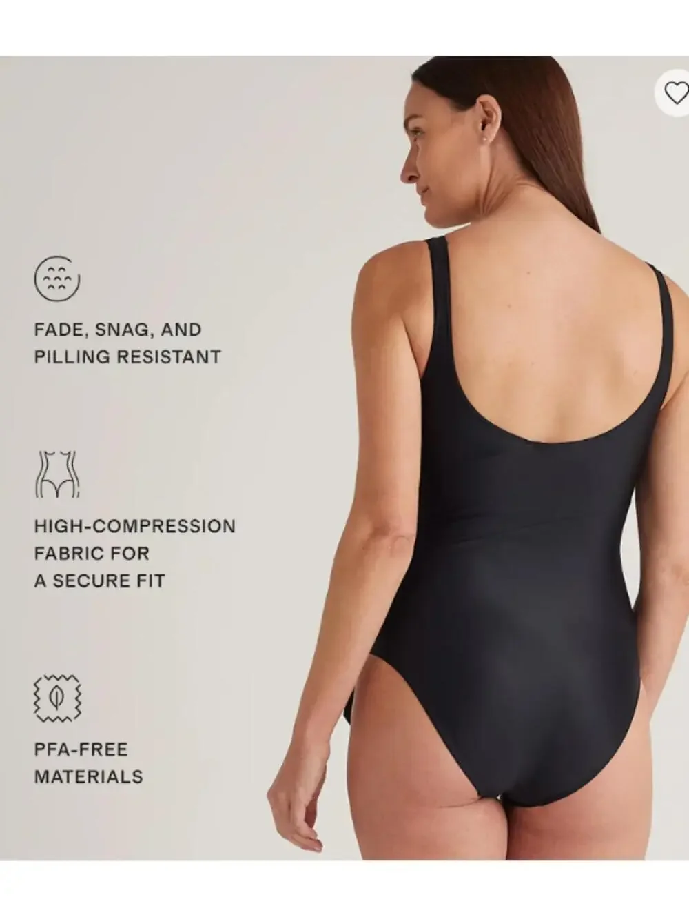 NWT Quince Black One-Piece Maternity Swim